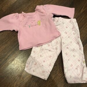 Vintage Winnie the Pooh pink outfit 12m